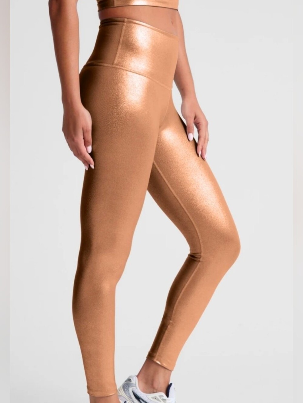 NWT Beyond Yoga Liquid Foil Metallic Copper High-Waist Leggings Sz S - Picture 2 of 6